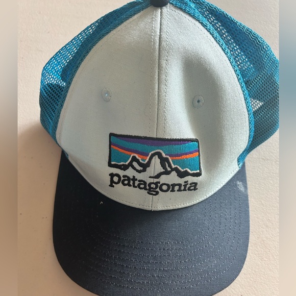 Patagonia Other - Patagonia P6 Logo Lopro Trucker Mesh Hat Snapback Light Blue Aqua Teal